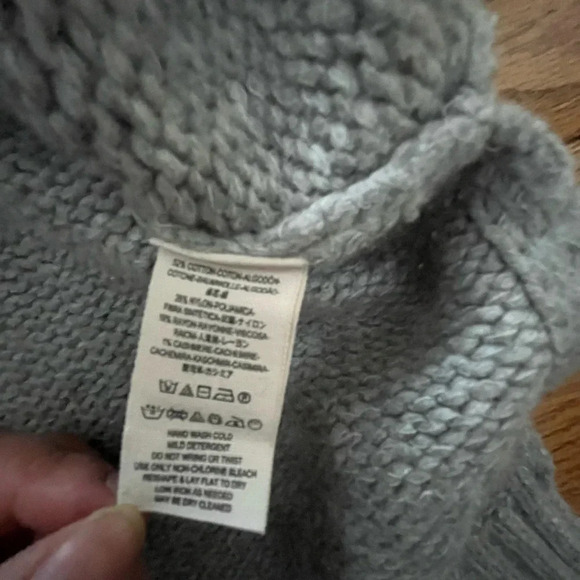 [SP]Free People Gray Crew Neck Fold Sleeve Wool Knit Sweater - Picture 4 of 7